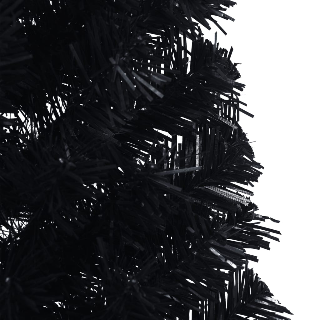 vidaXL Umělý poloviční vánoční stromek se stojanem černý 150 cm PVC