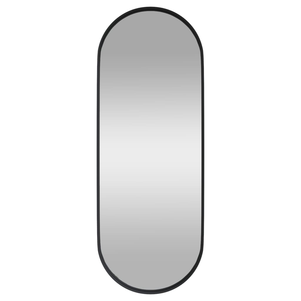 vidaXL Nástěnné zrcadlo černé 15 x 40 cm oválné