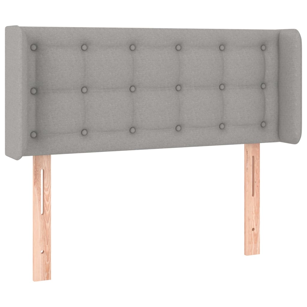 vidaXL Čelo postele s LED světle šedé 83 x 16 x 78/88 cm textil