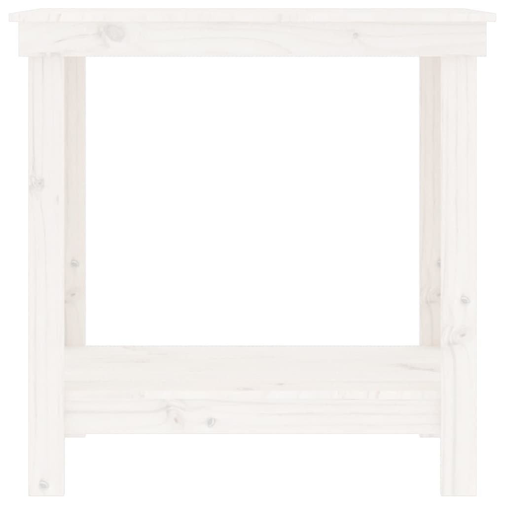 vidaXL Dílenský stůl bílý 80x50x80 cm masivní borovice