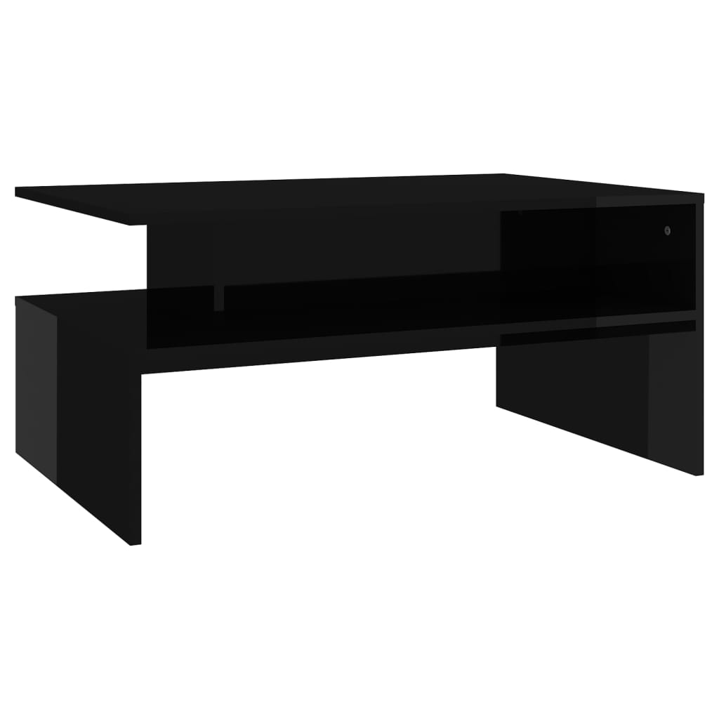 vidaXL Konferenční stolek černý vysoký lesk 90x60x42,5 cm dřevotříska