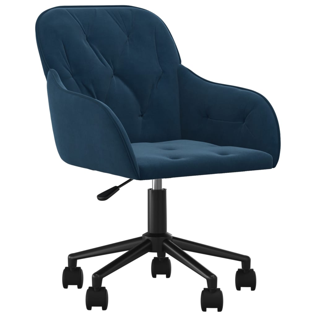 vidaXL Otočná kancelářská židle modrá samet