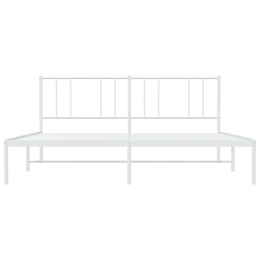 vidaXL Kovový rám postele s čelem bílý 200 x 200 cm