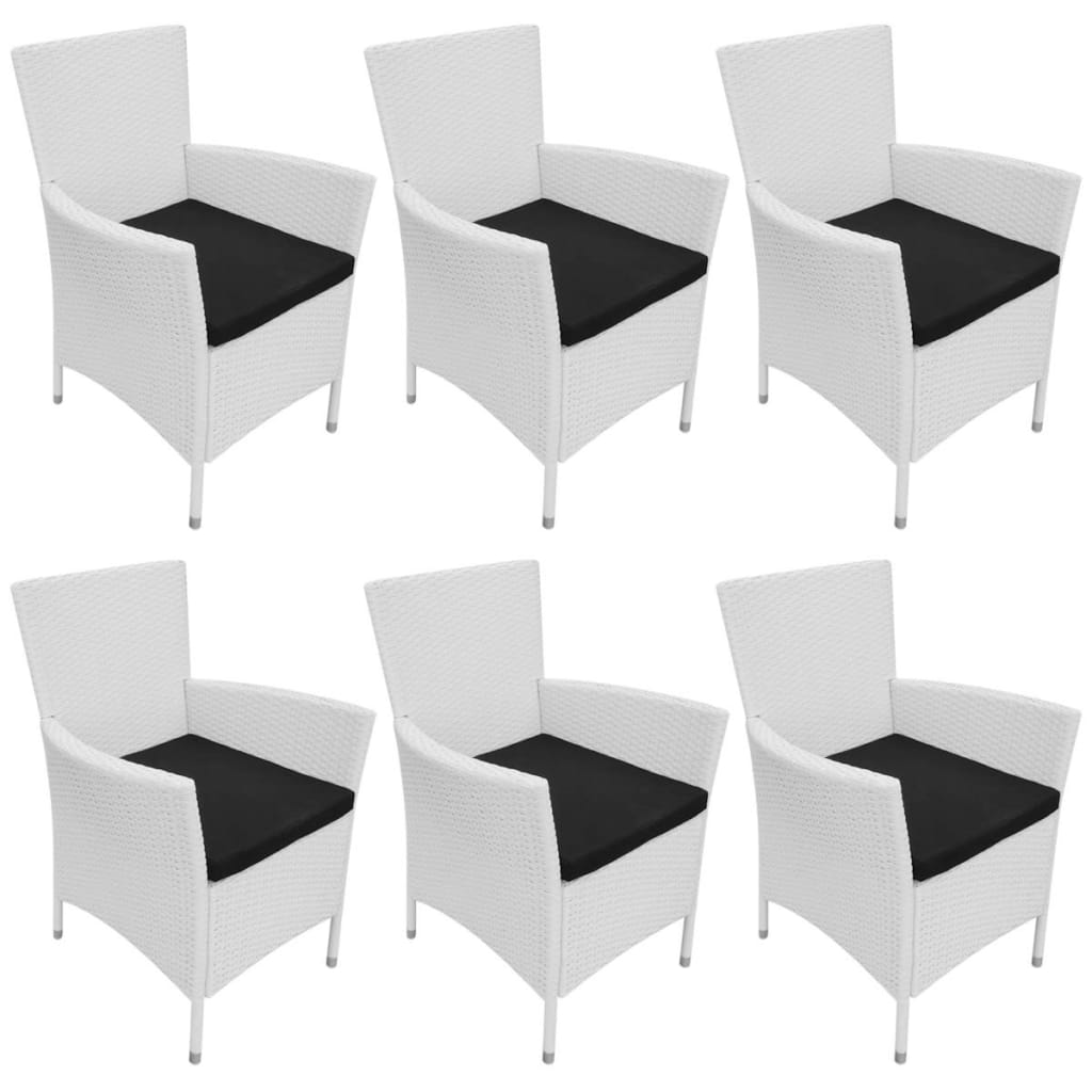 vidaXL Zahradní židle 6 ks s poduškami polyratan krémově bílé