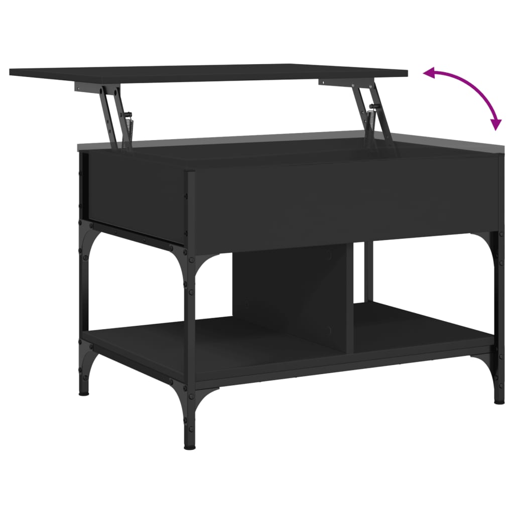 vidaXL Konferenční stolek černý 70 x 50 x 50 cm kompozitní dřevo a kov
