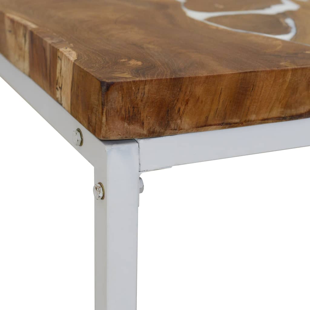 vidaXL Konferenční stolek, teak a pryskyřice, 60x60x40 cm