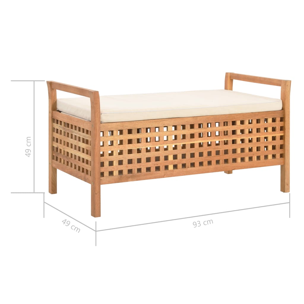 vidaXL Úložná lavice 93 x 49 x 49 cm masivní ořechové dřevo