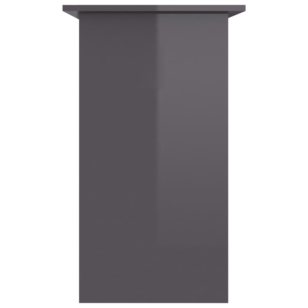 vidaXL Psací stůl šedý s vysokým leskem 80 x 45 x 74 cm dřevotříska