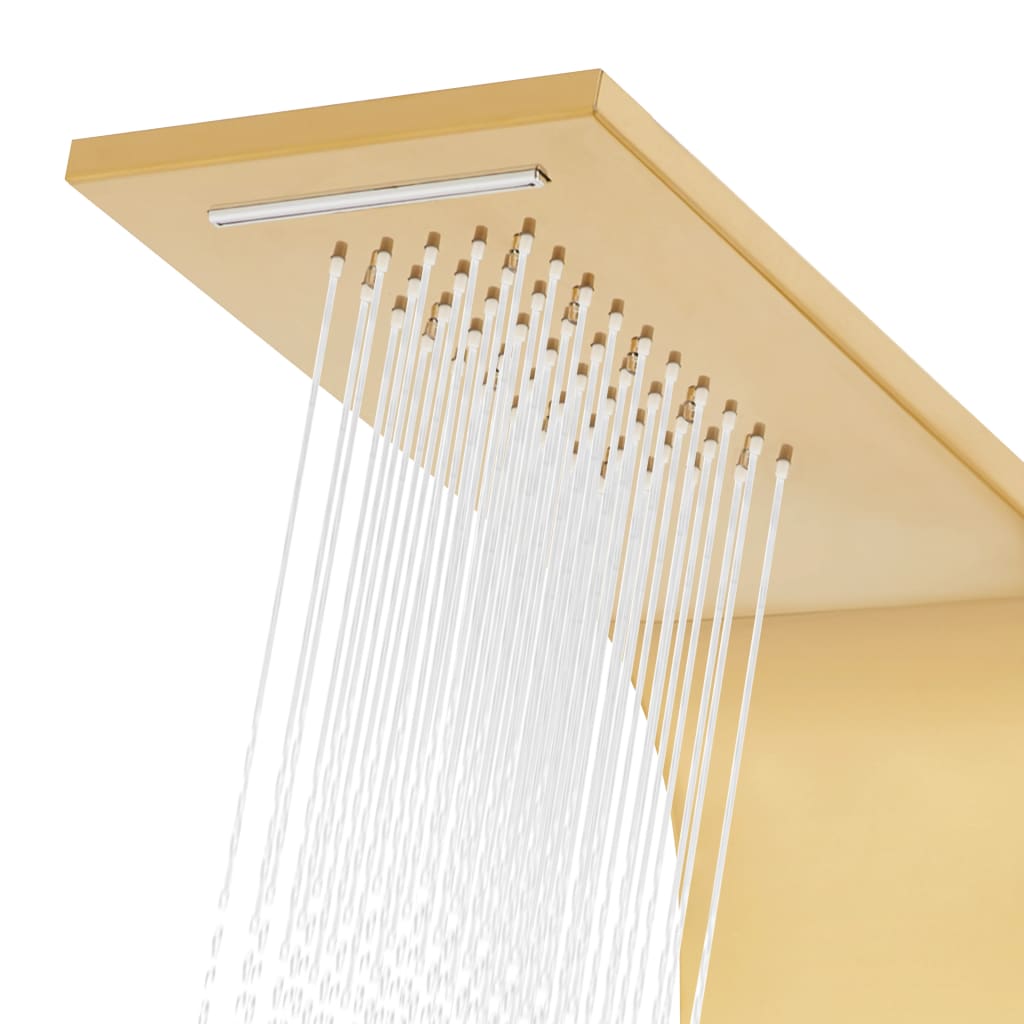 vidaXL Panelový sprchový systém nerezová ocel 201 zlatý zaoblený