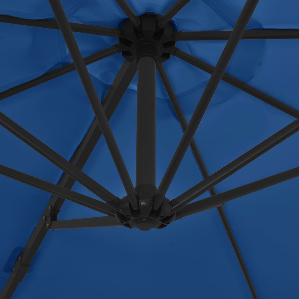 vidaXL Konzolový slunečník s ocelovou tyčí azurově modrý 300 cm