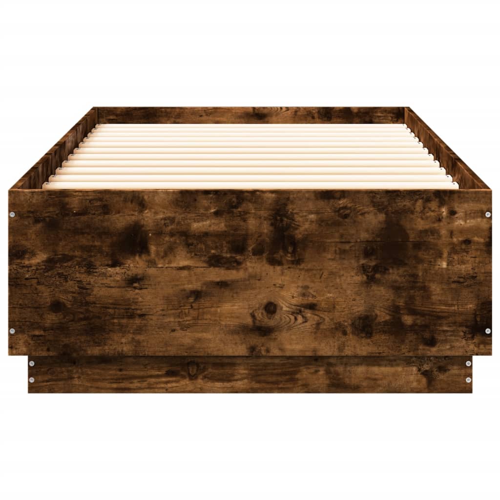 vidaXL Rám postele kouřový dub 100 x 200 cm kompozitní dřevo