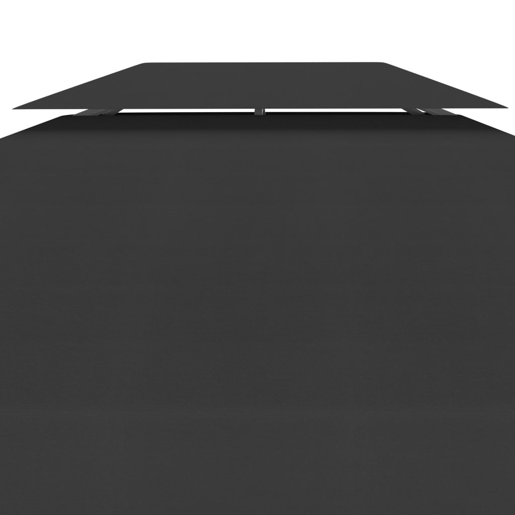 vidaXL Dvojitá střecha na altán 310 g/m² 4 x 3 m černá