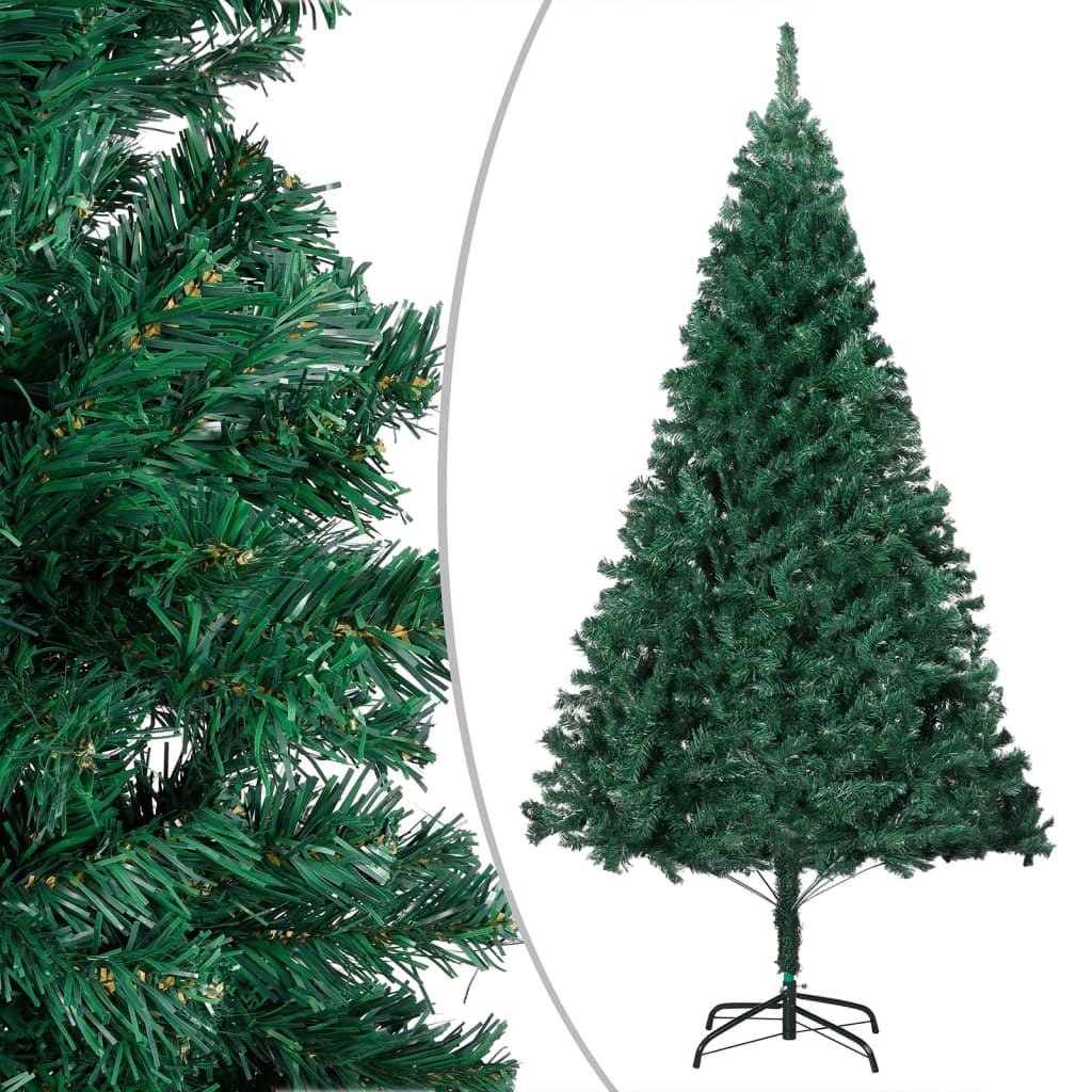 vidaXL Umělý vánoční stromek s LED a silnými větvemi zelený 210 cm