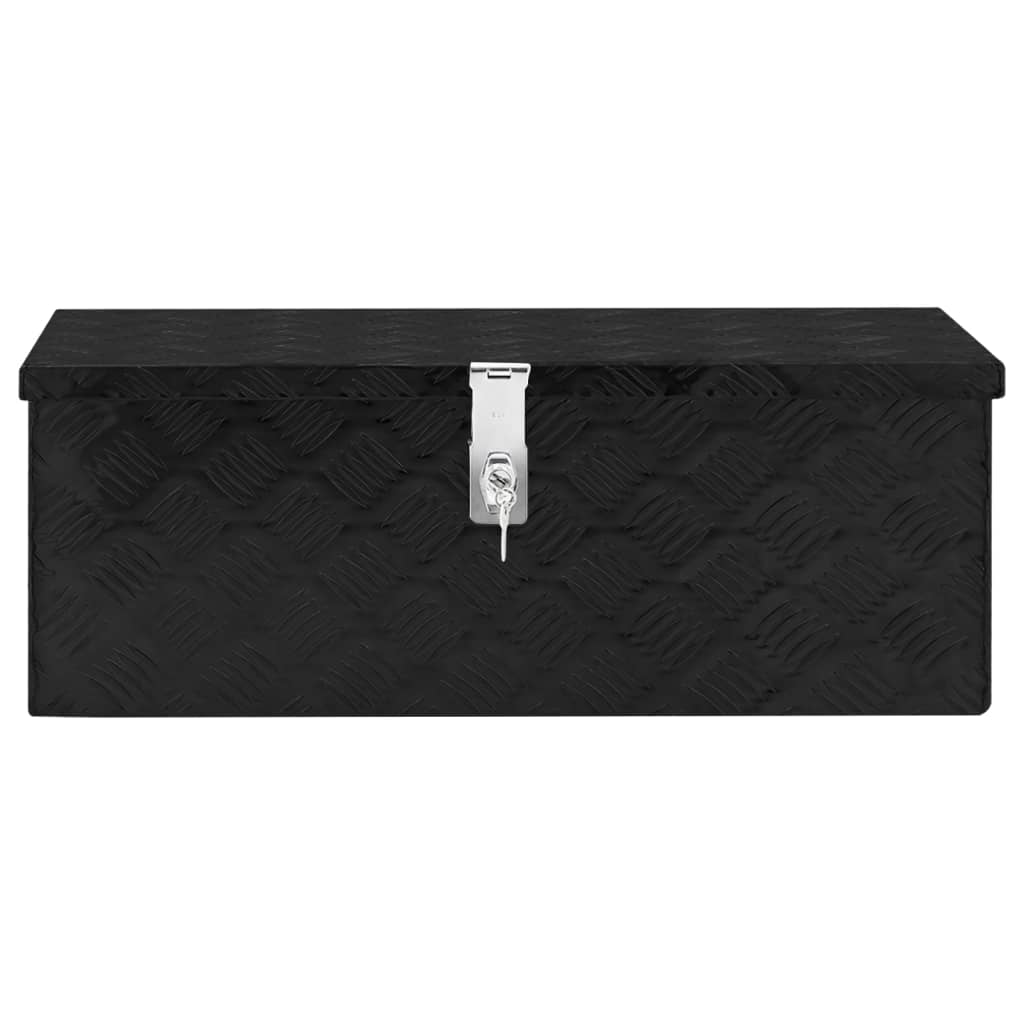 vidaXL Úložný box černý 70 x 31 x 27 cm hliník
