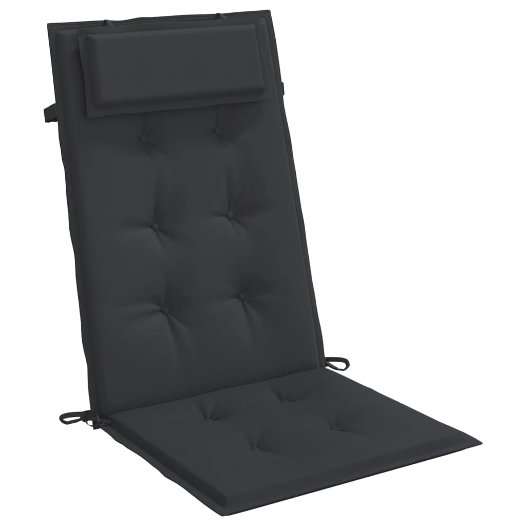 vidaXL Podušky na židli s vysokým opěradlem 2 ks černé látka oxford