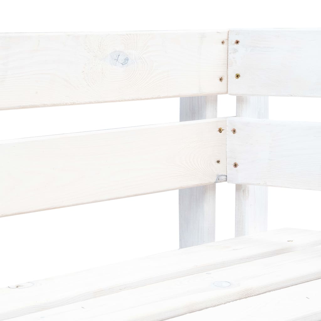 vidaXL Zahradní rohová lavice z palet dřevo bílá