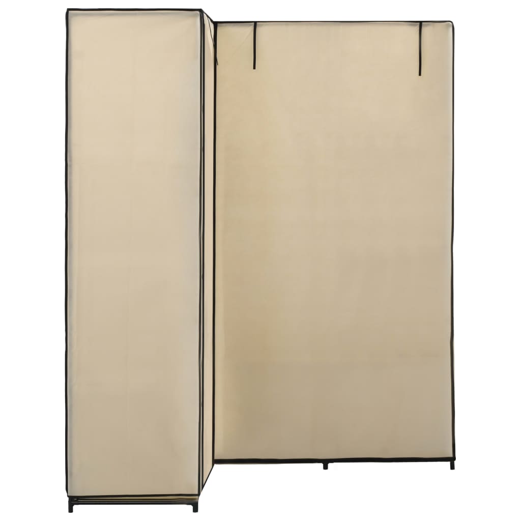 vidaXL Rohová šatní skříň krémová 130 x 87 x 169 cm