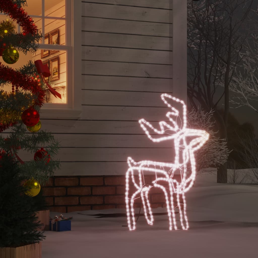 vidaXL Vánoční sob s teplými bílými LED 76 x 42 x 87 cm