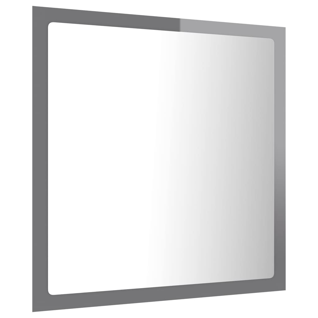 vidaXL LED koupelnové zrcadlo šedé vysoký lesk 40x8,5x37 cm akrylové