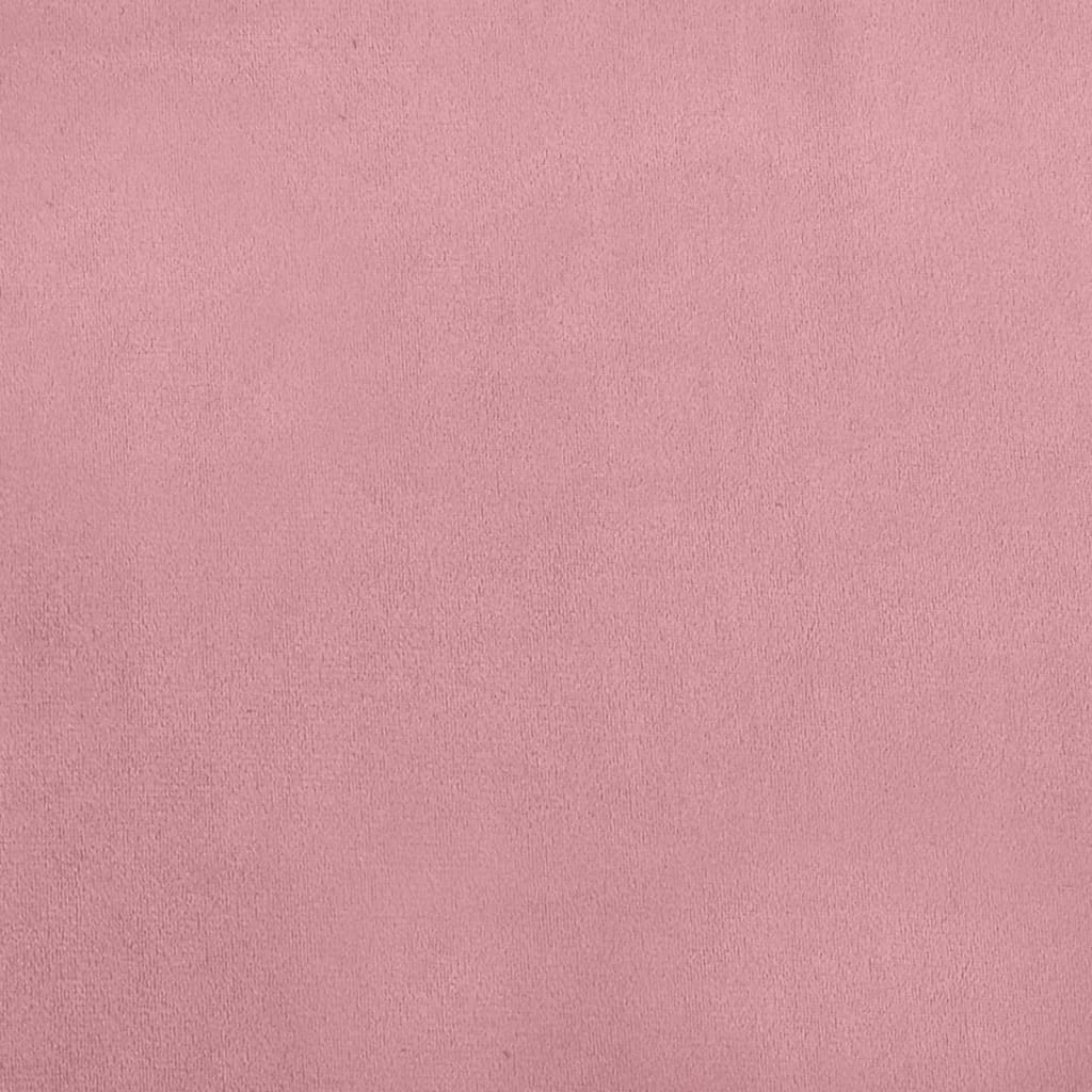 vidaXL Dětská pohovka s podnožkou růžová 100 x 50 x 30 cm samet
