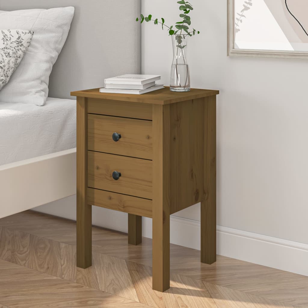 vidaXL Noční stolek medově hnědý 40x35x61,5 cm masivní borové dřevo