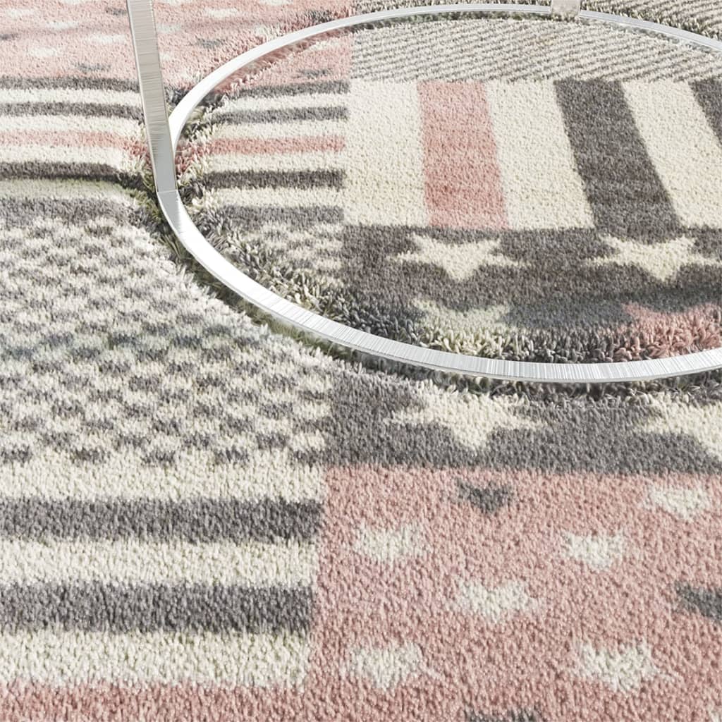 vidaXL Dětský koberec 120 x 170 cm vzor hvězd růžový