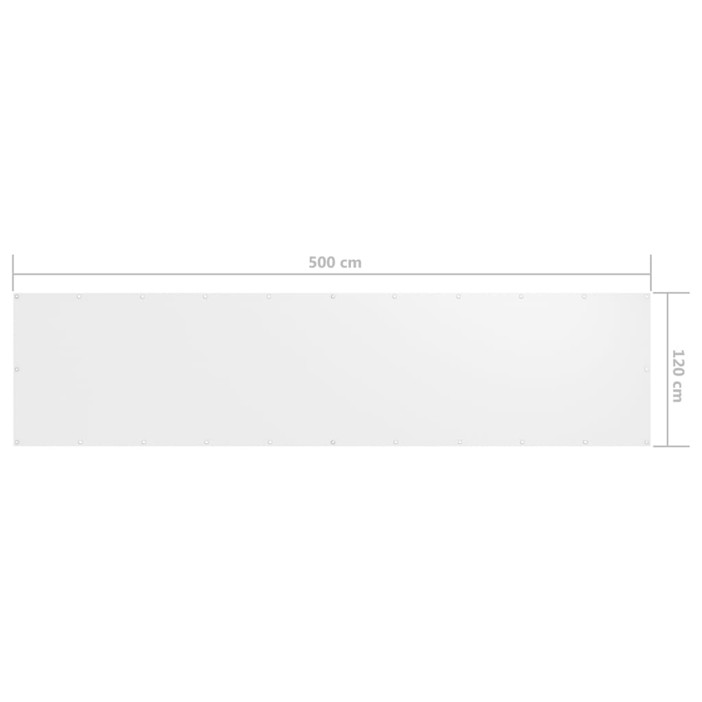 vidaXL Balkónová zástěna bílá 120 x 500 cm oxfordská látka