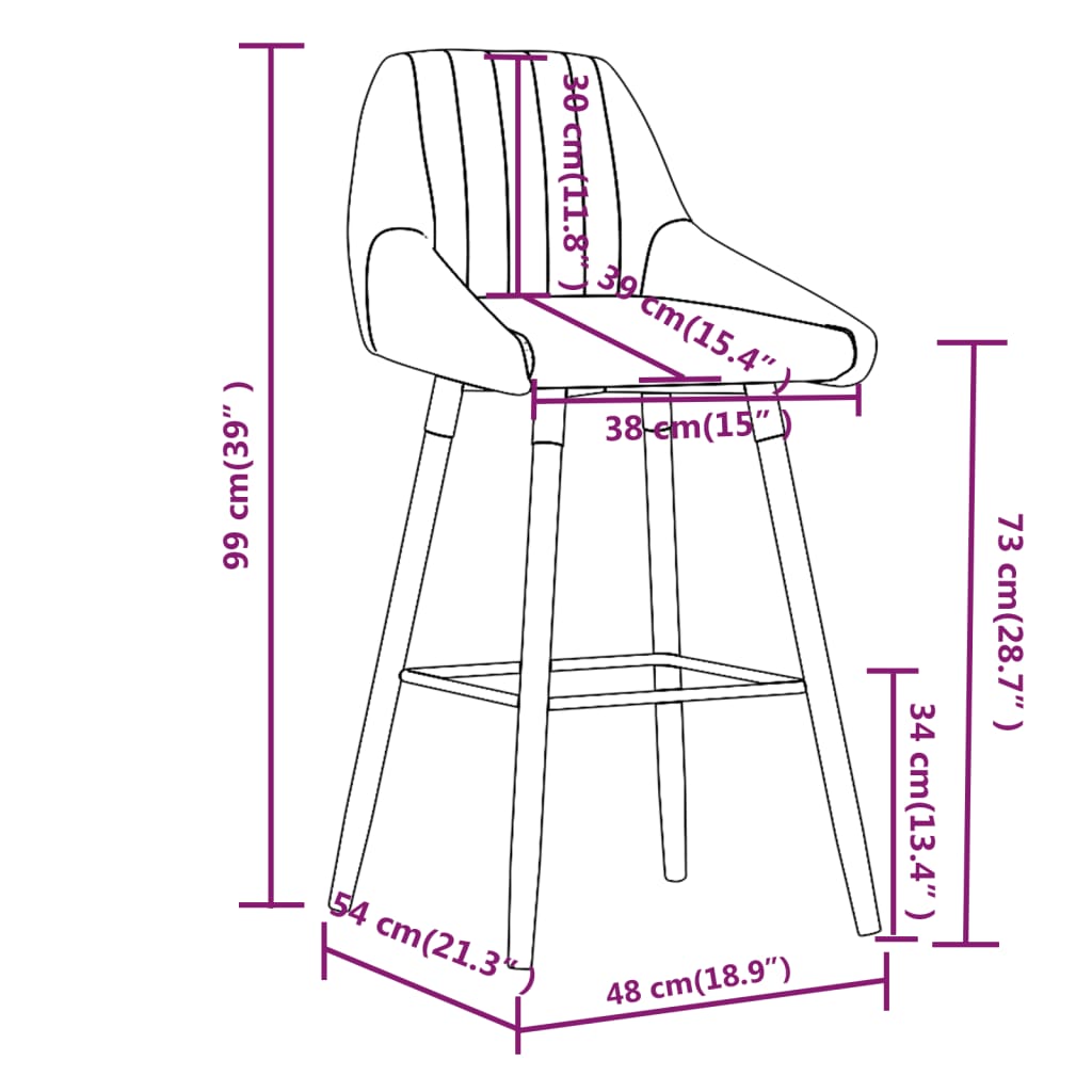 vidaXL Barová židle hnědá textil