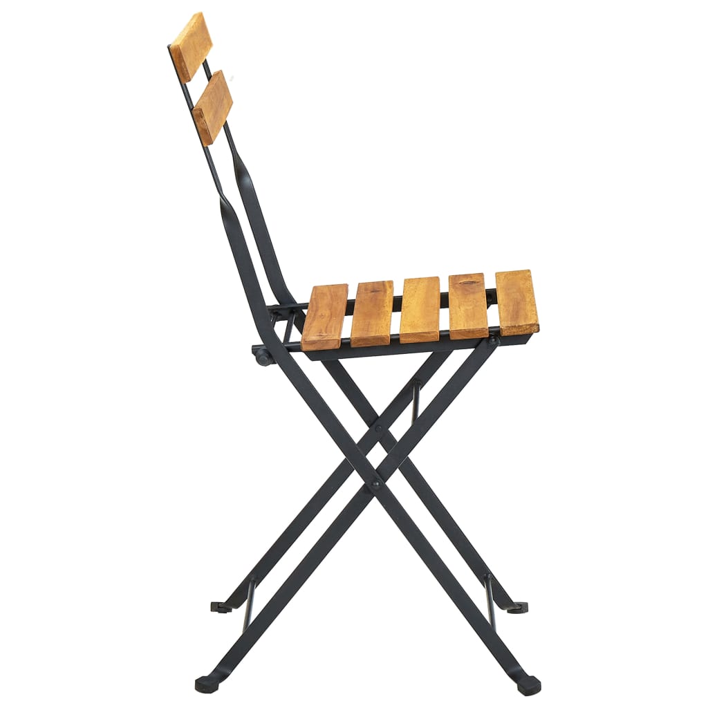 vidaXL Skládací zahradní židle 6 ks ocel a masivní akáciové dřevo