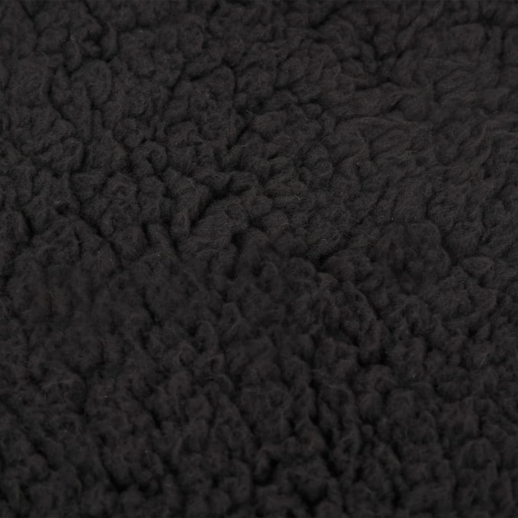 vidaXL Ergonomický pelíšek pro psy 60 x 42 cm lněný vzhled flís černý
