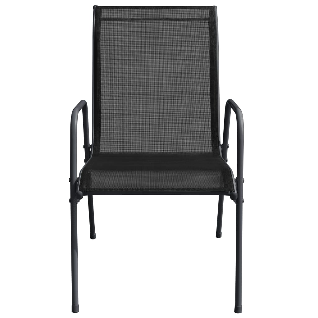 vidaXL Zahradní židle 4 ks ocel a textilen černé