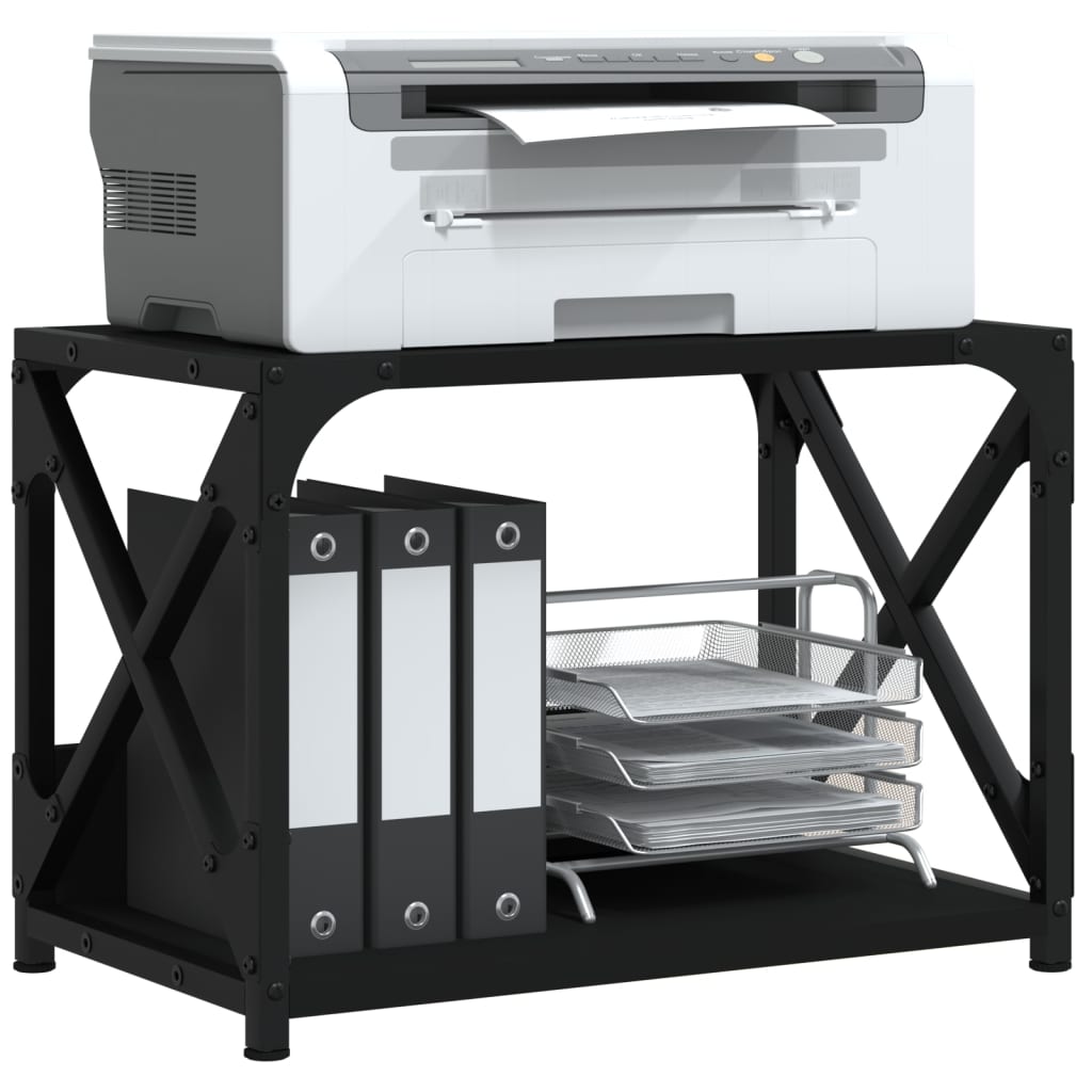vidaXL Stojan na tiskárnu 2patrový černý 44x26x31,5cm kompozitní dřevo