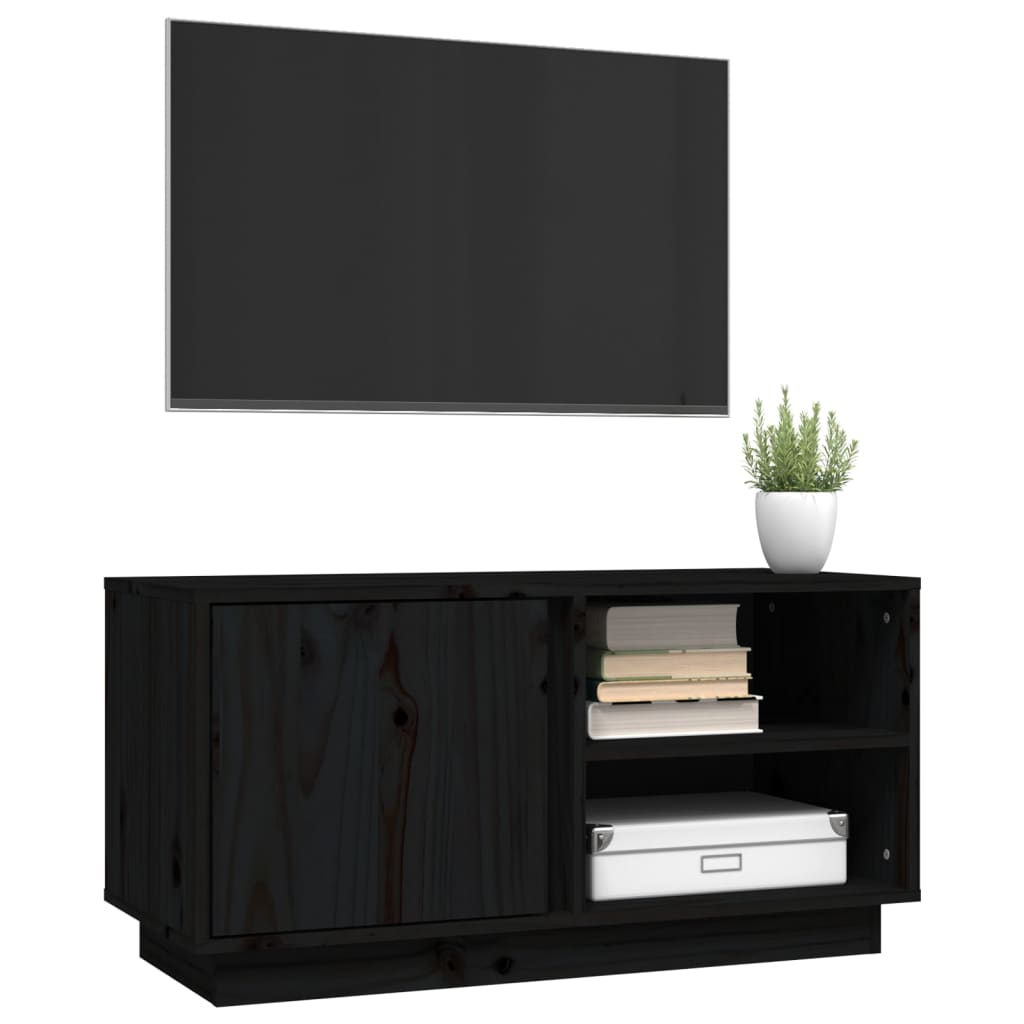 vidaXL TV skříňka černá 80x35x40,5 cm masivní borové dřevo