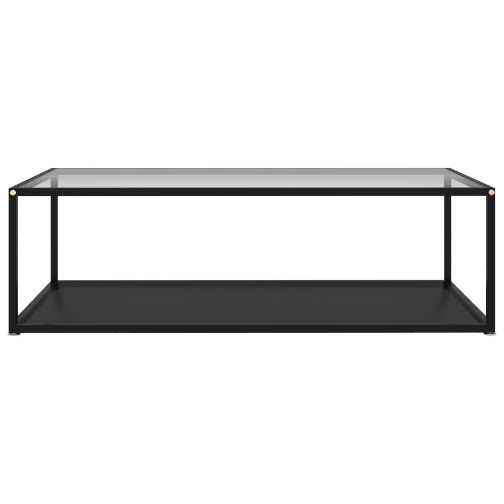 vidaXL Konferenční stolek průhledný a černý 120x60x35 cm tvrzené sklo