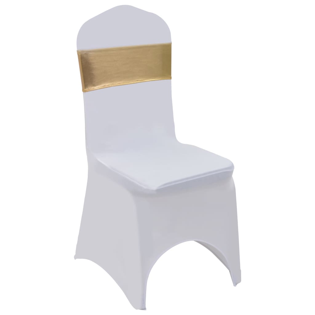 vidaXL Elastické šerpy na židli 25 ks s diamantovou přezkou zlaté