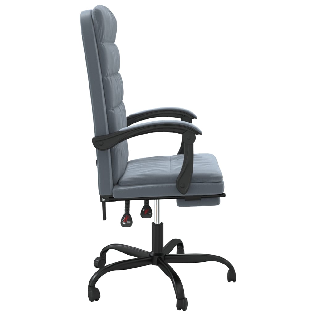 vidaXL Polohovací kancelářská židle tmavě šedá samet