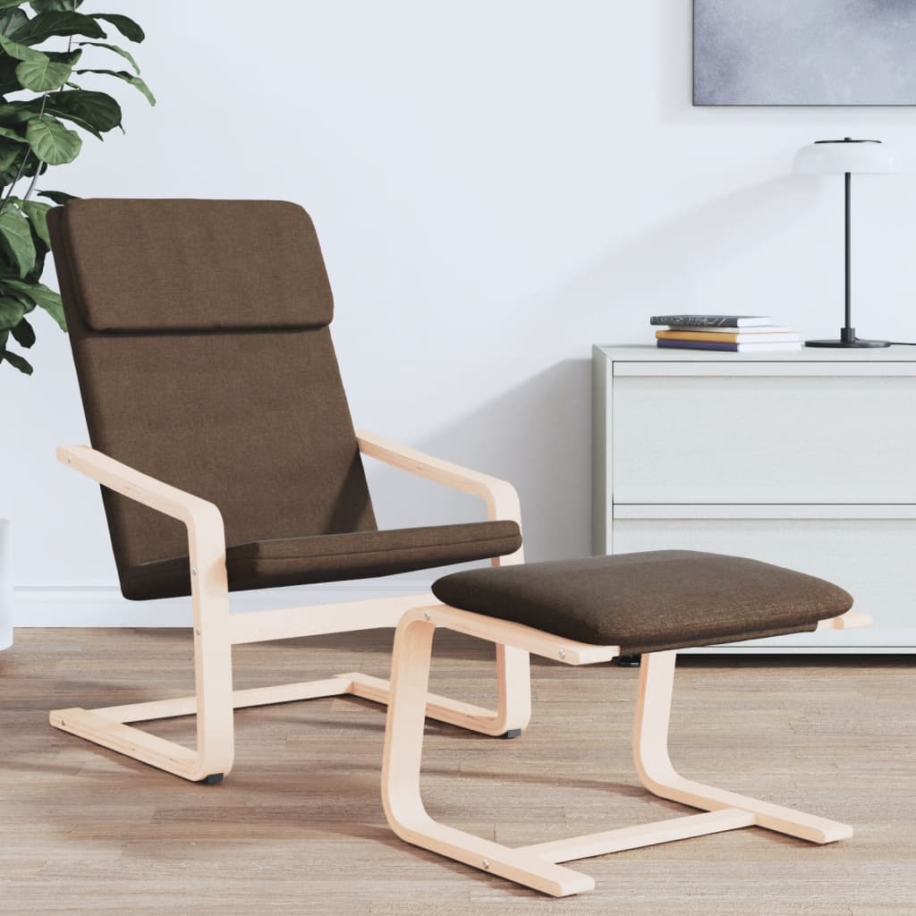 vidaXL Relaxační židle tmavě hnědá textil