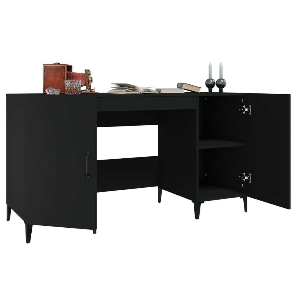 vidaXL Psací stůl černý 140 x 50 x 75 cm kompozitní dřevo