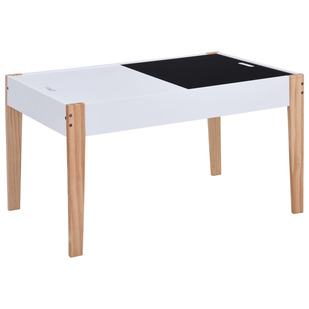 vidaXL 3dílná sada dětského tabulového stolu a židlí černobílá