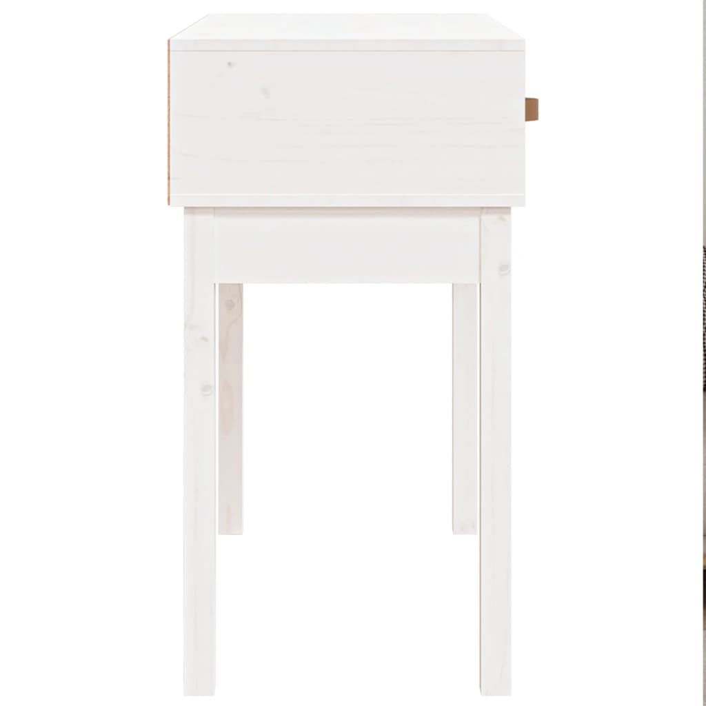 vidaXL Konzolový stolek bílý 76,5 x 40 x 75 cm masivní borové dřevo
