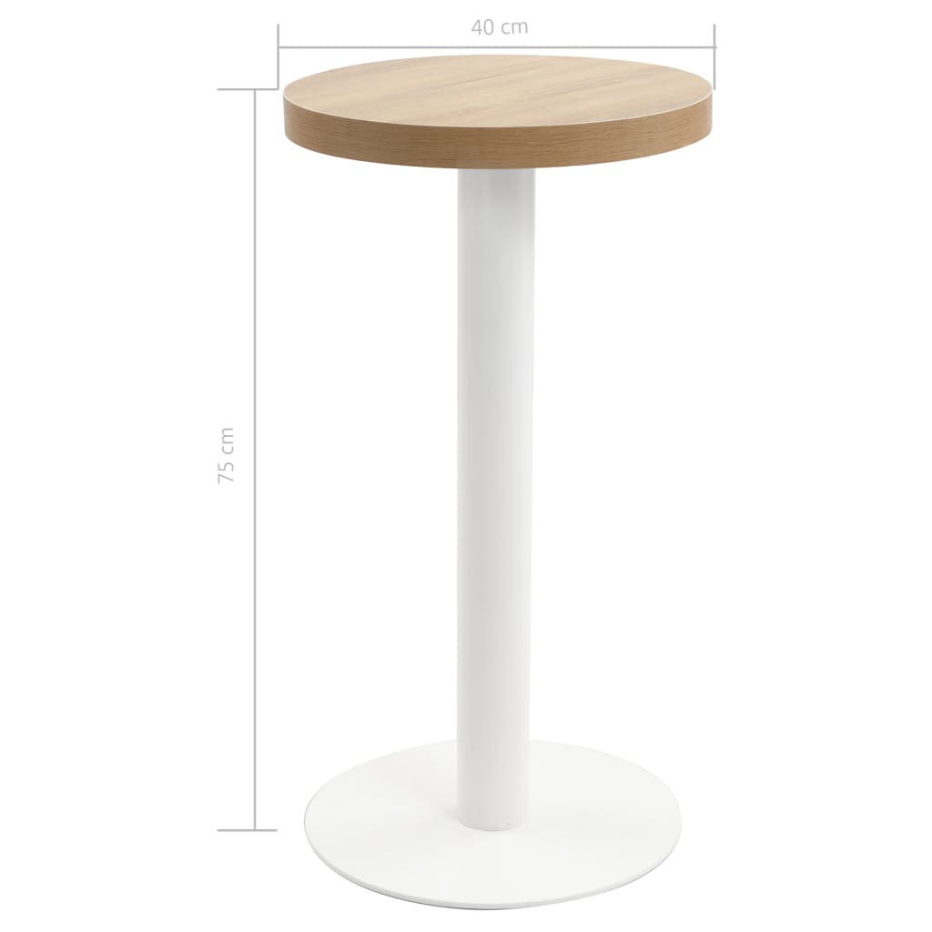 vidaXL Bistro stolek světle hnědý 40 cm MDF