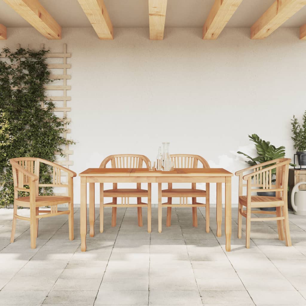 vidaXL 5dílný zahradní jídelní set masivní teakové dřevo