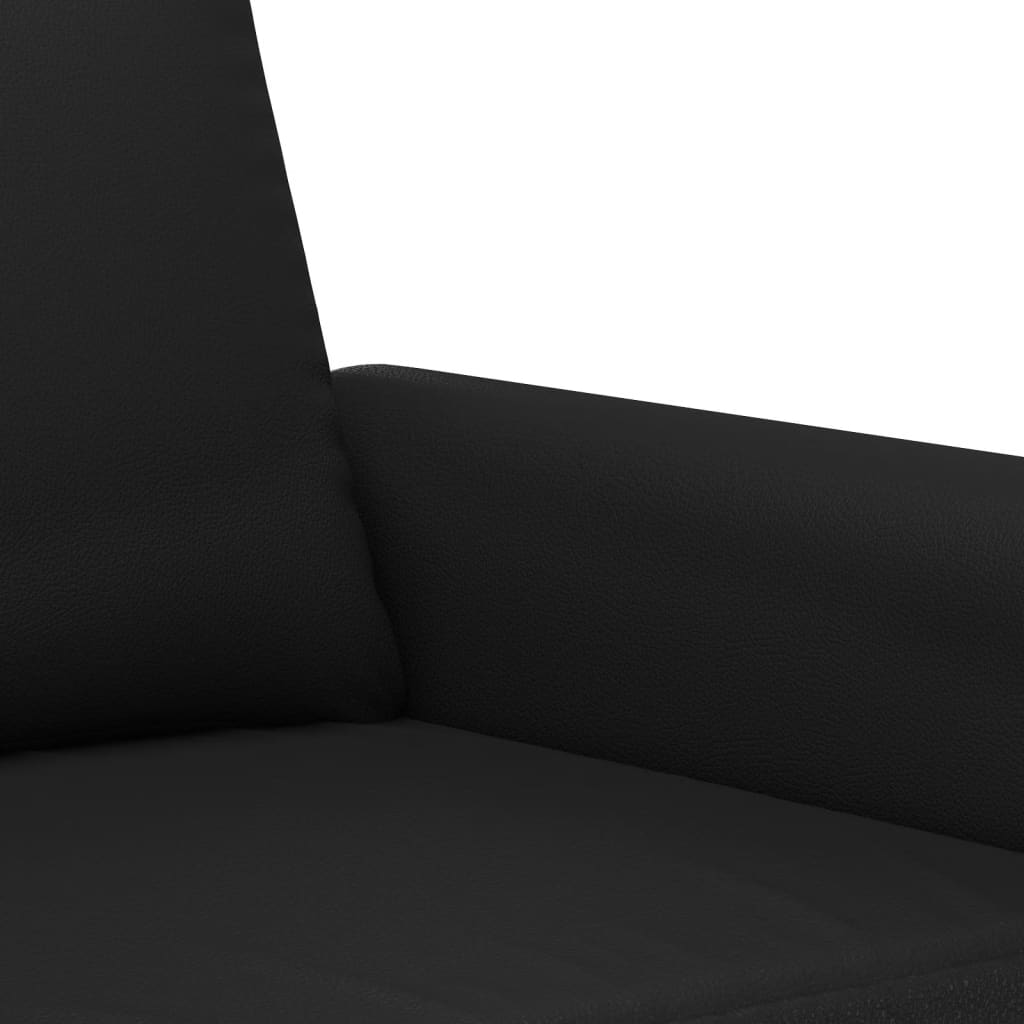 vidaXL 3dílná sedací souprava s polštáři černá umělá kůže