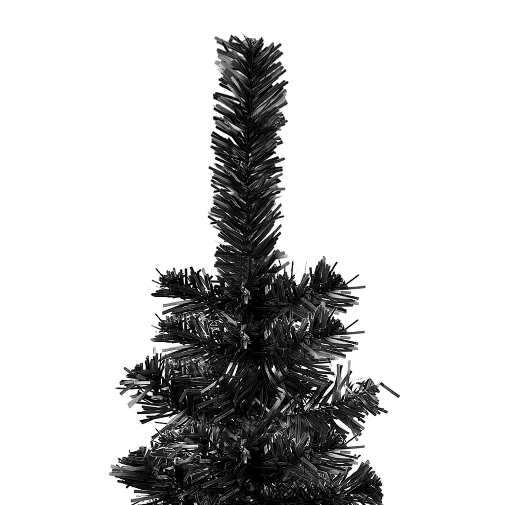 vidaXL Úzký vánoční stromek s LED osvětlením černý 180 cm
