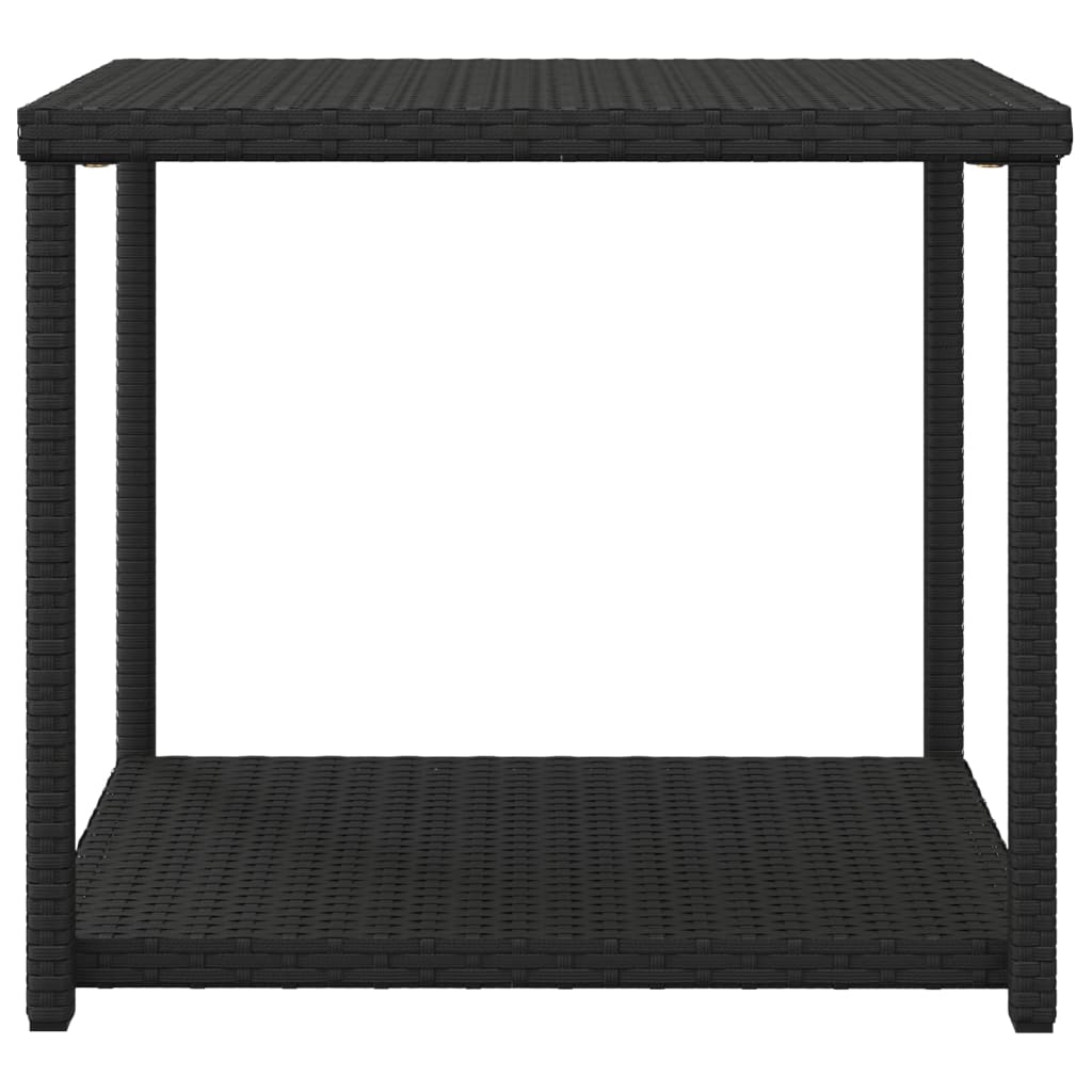 vidaXL Odkládací stolek černý 55 x 45 x 49 cm polyratan