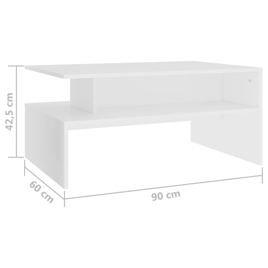 vidaXL Konferenční stolek bílý 90 x 60 x 42,5 cm dřevotříska