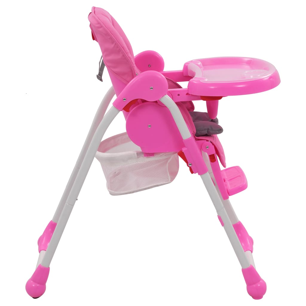 vidaXL Dětská jídelní židlička růžovo-šedá