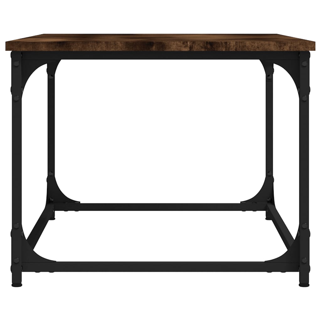 vidaXL Konferenční stolek kouřový dub 80x50x40 cm kompozit a železo