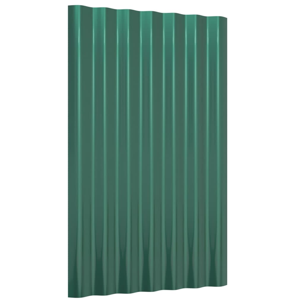 vidaXL Střešní panely 36 ks práškově lakovaná ocel zelené 60 x 36 cm