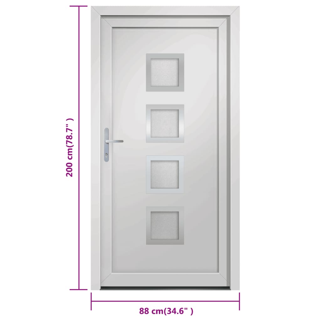 vidaXL Vchodové dveře bílé 88 x 200 cm PVC
